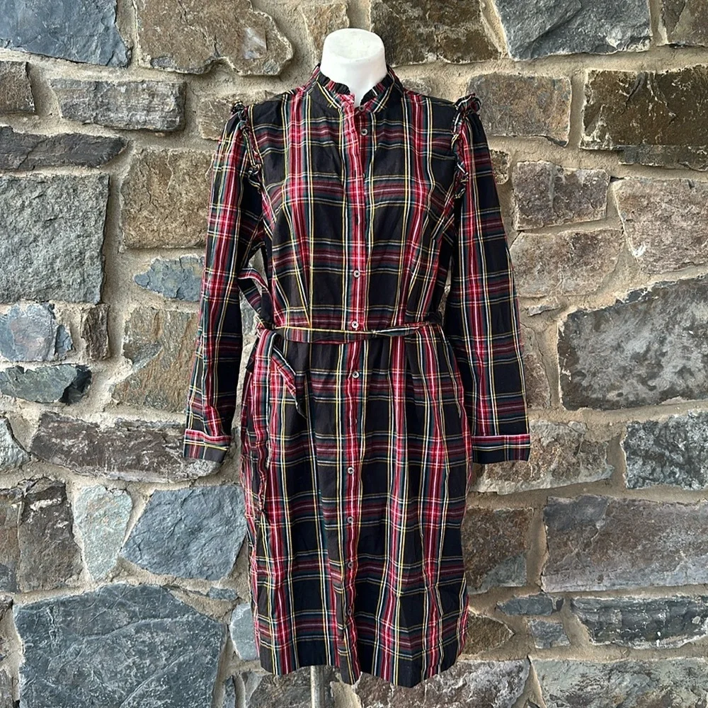 J. crew Ruffleneck mini shirtdress size 16